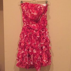 Pink strapless dress from White House black market